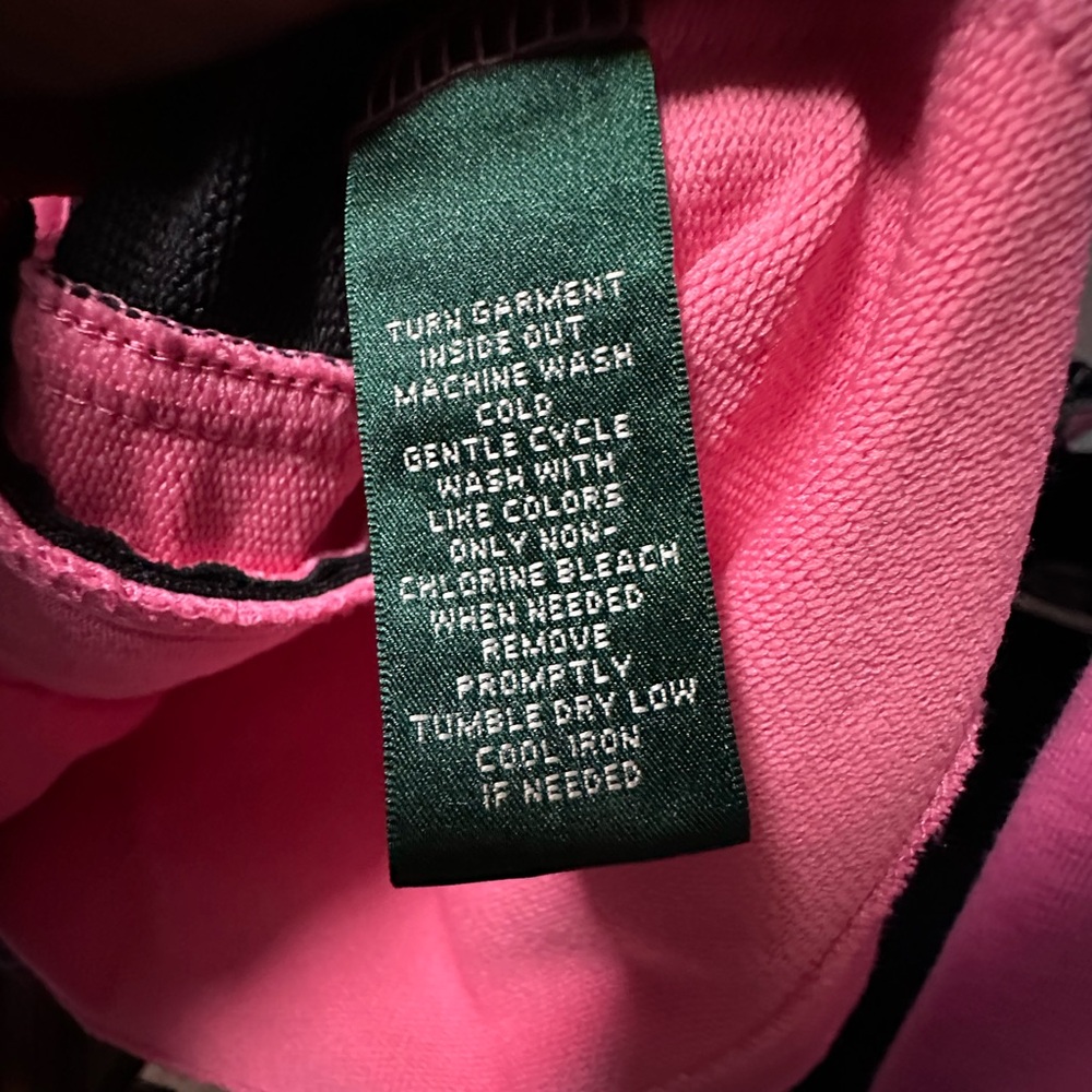Ralph Lauren Full Zip Activewear Jacket Pink & Black Side Zip Pockets SIZE M - Picture 5 of 8